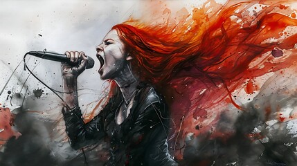 fiery melody: redhead musician's passionate performance
