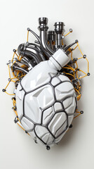 Mechanical Heart Concept with Pipes and Wires

