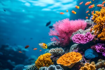 Vibrant Marine Life Thriving in a Coral Reef Ecosystem