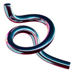 Abstact 3D Chrome Y2K Metalic