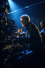 Film director directing a movie scene.