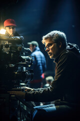 Fototapeta premium Film director directing a movie scene.