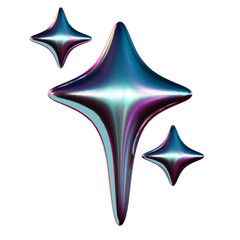 Abstact 3D Chrome Y2K Metalic