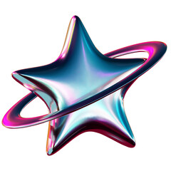 Abstact 3D Chrome Y2K Metalic