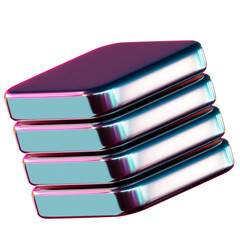 Abstact 3D Chrome Y2K Metalic