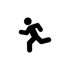Fototapeta na wymiar Running man icon white black silhouette