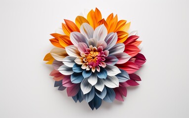 Colorful flower with a white background