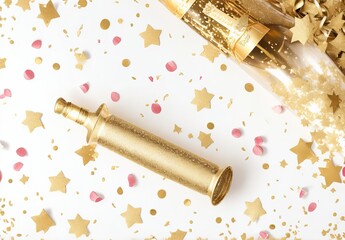 Celebration background with golden champagne