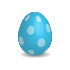 Simple blue Easter egg with white dots