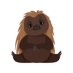 Fototapeta premium Cute spiny Australian cartoon echidna