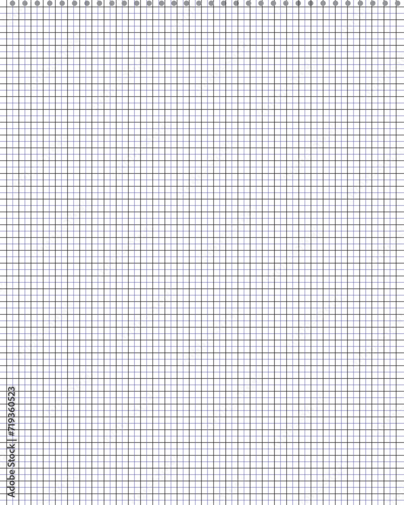 Wall mural square grid line background on white background. notebook lined paper . vector pads paper sheets wit