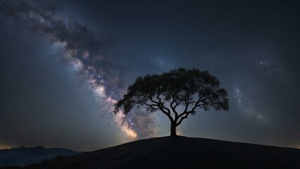Tree in the night sky