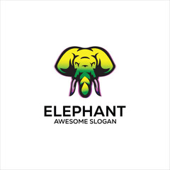 Elephant mascot illustration logo design vector