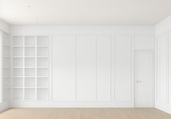 Empty home interior wall mockup 3d render