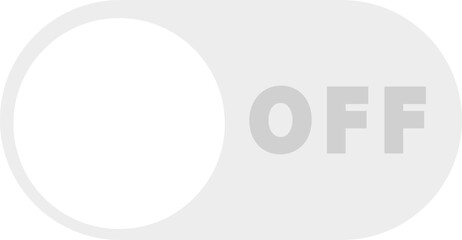 off Toggle Switch Buttons with Lettering Modern Devices User Interface Mockup or Template, User interface elements for mobile devices in neumorphism style. Power on icons, on transparent background.