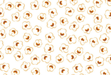 Fun food pattern. Popcorn illustration background. Flat design. Vector.