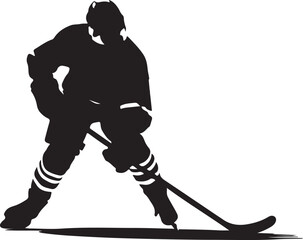 Obraz premium ice hockey player silhouette vector illustration
