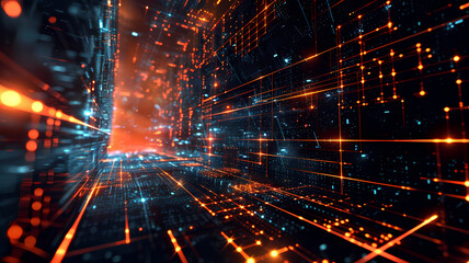 Fototapeta premium Technological Progress. Abstract Digital Art Background Concept