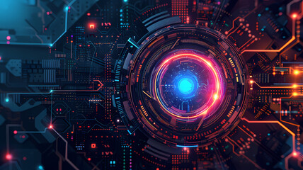 Obraz premium Digital Ingenuity. Abstract Background with Advanced Technology