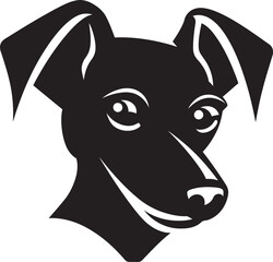 Charcoal Charm Black Vector PortraitShadowy Pooch Pose Vector Dog Artwork