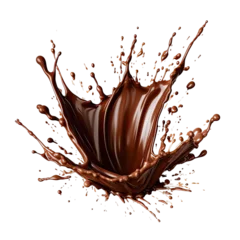 Tuinposter chocolate burst explosion splash isolated on transparent © shamim