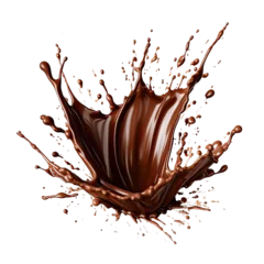 Keuken spatwand met foto chocolate burst explosion splash isolated on transparent © shamim