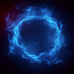 Naklejka premium Blue Ring of Fire on Black Background
