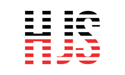 HJS three initial letter iconic line negative space minimal logo design vector template. monogram, abstract, wordmark, business, typography, minimalist, brand, company, flat, modern, unique, simple