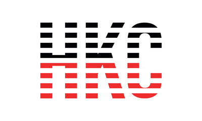 HKC three initial letter iconic line negative space minimal logo design vector template. monogram, abstract, wordmark, business, typography, minimalist, brand, company, flat, modern, unique, simple