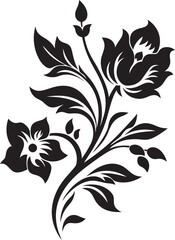 Inked Imprints Dark Floral Vector PortraitsNightfall Noir Black Vector Botanical Elegance