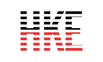 HKE three initial letter iconic line negative space minimal logo design vector template. monogram, abstract, wordmark, business, typography, minimalist, brand, company, flat, modern, unique, simple