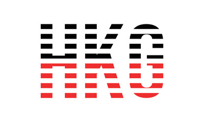 HKG three initial letter iconic line negative space minimal logo design vector template. monogram, abstract, wordmark, business, typography, minimalist, brand, company, flat, modern, unique, simple