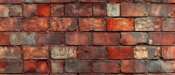 Capturing The Timeless Beauty Of Weathered Red Bricks: A Textured Vintage Panorama. Сoncept Gorgeous Sunsets, Urban Exploration, Candid Moments, Nature's Beauty, Dramatic Landscapes