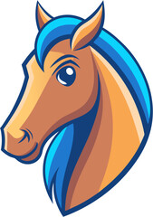 Vintage cute minimalist horse head mascot cute logo design vector template