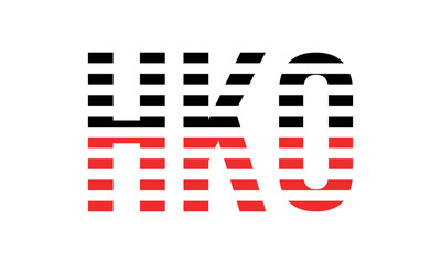 HKO three initial letter iconic line negative space minimal logo design vector template. monogram, abstract, wordmark, business, typography, minimalist, brand, company, flat, modern, unique, simple