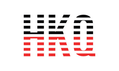 HKQ three initial letter iconic line negative space minimal logo design vector template. monogram, abstract, wordmark, business, typography, minimalist, brand, company, flat, modern, unique, simple