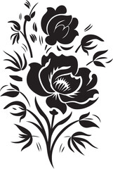 Midnight Garden of Petals VI Black Floral Vector GardenNoir Blossom Ballad VI Elegant Vector Blossom Ballad