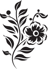 Ebony Echoes Dark Vector Floral RenditionsMoonlit Monochrome Stylish Black Floral Portraits