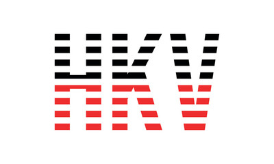 HKV three initial letter iconic line negative space minimal logo design vector template. monogram, abstract, wordmark, business, typography, minimalist, brand, company, flat, modern, unique, simple