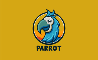 Cute Vintage Minimal Parrot Logo Design - Retro Avian Branding for Classic, Stylish Identity. Creative, Artistic Illustration.