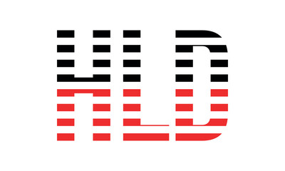 HLD three initial letter iconic line negative space minimal logo design vector template. monogram, abstract, wordmark, business, typography, minimalist, brand, company, flat, modern, unique, simple