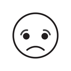 sad emoji icon flat style. sad emoji. Line smiley face, Customer satisfaction rating scale with good and bad emotions