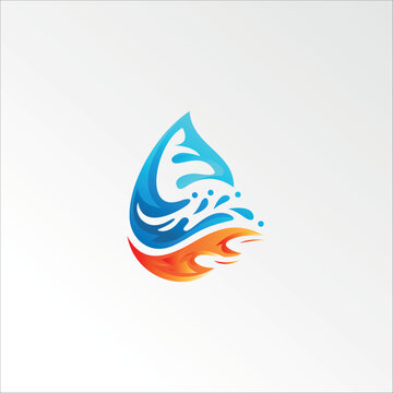 Water And Fire Logo Vector