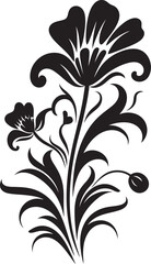 Inked Lilies Dark Floral Vector ArtMonochrome Magnolias Floral Vectors in Black