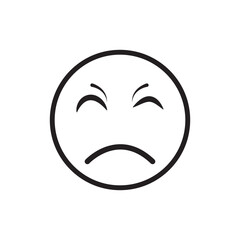 Emoticons emoji set. Emoji faces collection. Emojis flat style. Happy and sad emoji. Line smiley face, vector illustration.