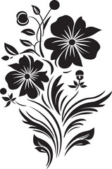 Noir Orchids Dark Vector IllustrationEbony Roses Black Floral Vector Design