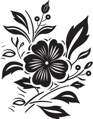 Shadowy Sophistication  Black and White Vector BloomsNoir Novelties  Dark Floral Vector Novelties