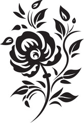 Enigmatic Floral Echoes Mysterious Floral EchoesShadowy Elegance IV Black Vector Petal Artistry