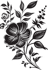Gothic Floral Reverie Black Floral Vector ReverieCharcoal Floral Sketches Monochromatic Vector Sketches