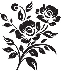 Inked Petal Whispers Dark Floral Vector WhispersNightfall Floral Dance Black Vector Floral Dance